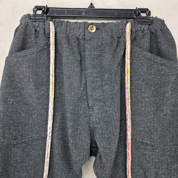 DR. COLLECTORS Womens M Black Twill Cropped Teddy Forever Drawstring Pants - Picture 2 of 15